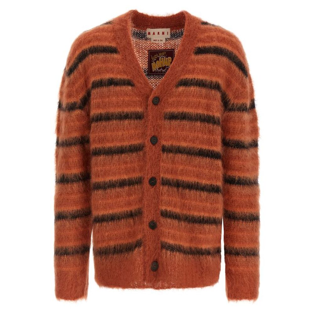 Marni Orange Fabric Men's Cardigan
